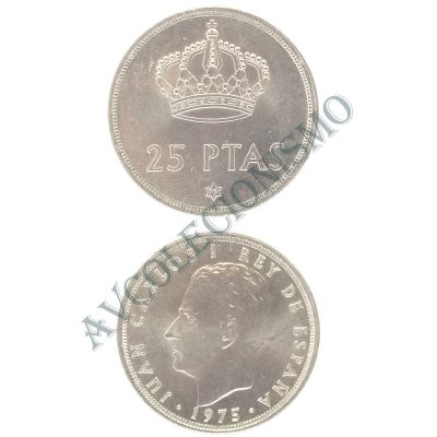 Moeda Espanha - KM0808 - 25 Pesetas - 1975