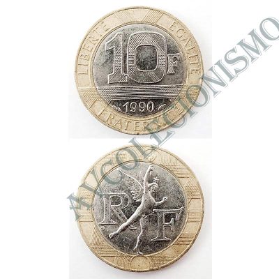 Moeda França - Km0964.1 - 10 Francos - 1990