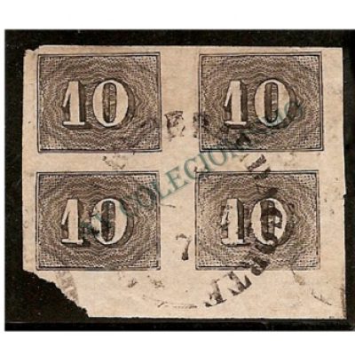 Selos Império - 11 - 10 Reis - Verticais - Quadra  - 1850