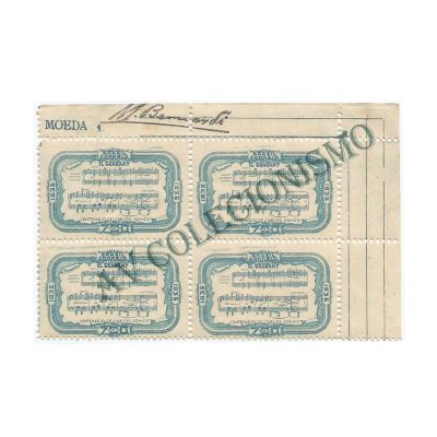 QC0108ES -  Quadra Sem Filigrana - Centenário de Carlos Gomes - 1936