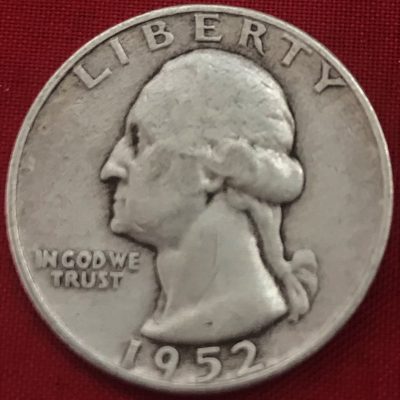 Moeda Estados Unidos da América - Km164 - Quarter Dólar - 1952D - Prata - 6,25 Gr - 24,30 mm - Otima Peça