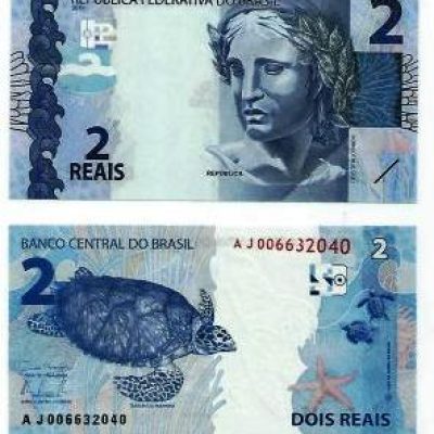 C333E - Cédula Brasil - 2 Reais - Série - AJ - 2013 - FE