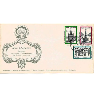 FDC185 CPD - C1113/1115 - Série Chafarizes - 1º Exposição Interamericana de Filatelia - 1979