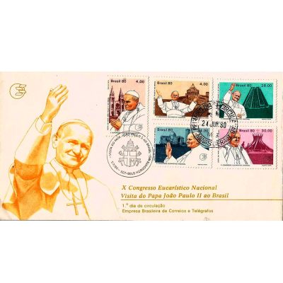 FDC201CBC/CPD - X Congresso Eucarístico Nacional - Visita do Papa João Paulo II ao Brasil - 1980