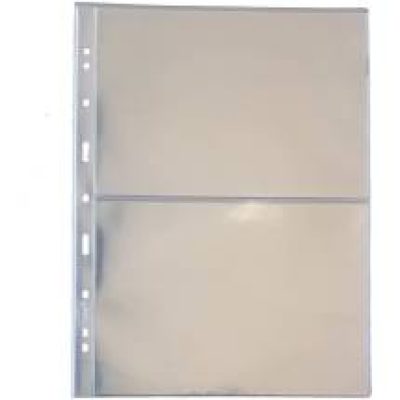 Folhas para 2 Cédulas - ACETATO - Furos Universais - 32Cm x24 Cm