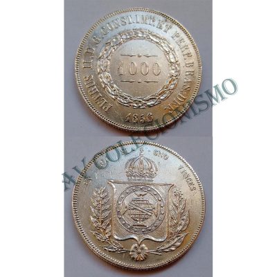 MPR 604 - Moeda 1000 réis - Prata - 1856 - SOB