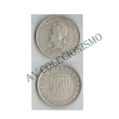 MPR 689 - Moeda 1000 réis - Prata - 1909 - MBC