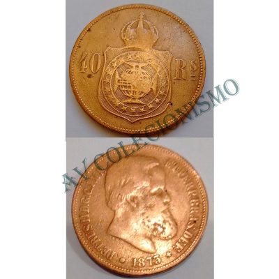 MBZ 790 - Moeda 40 Réis - Bronze - 1873 - SOB