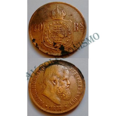 MBZ 794 - Moeda 40 Réis - Bronze - 1877 - SOB