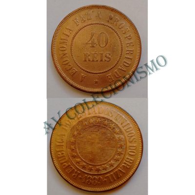 MBZ 816 - Moeda 40 Réis - Bronze - 1889 - SOB