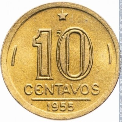 MVM 205 - Moeda 10 centavos - Bronze-Alumínio - 1955 - José Bonifácio de Andrada e Silva - SOB