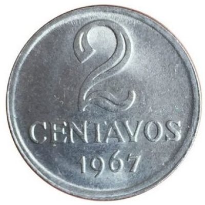 MVM 290 - Moeda 2 Centavos - Aço inoxidável - 1967 - SOB