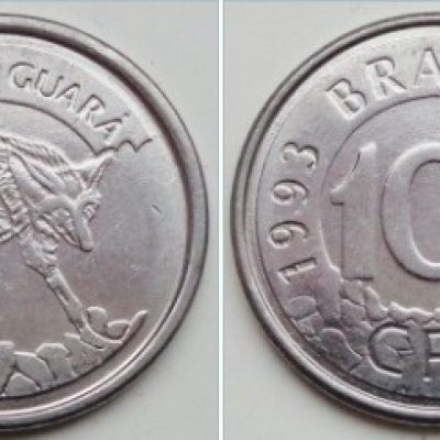 MVM 436 - Moeda 100 Cruzeiros Reais - Aço Inoxidável - Lobo Guará - 1993 - SOB