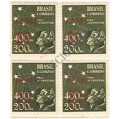 QA0052 - Selo "Pró-Juventude" de 1940, sobrecarga vermelha - 1944 - MINT