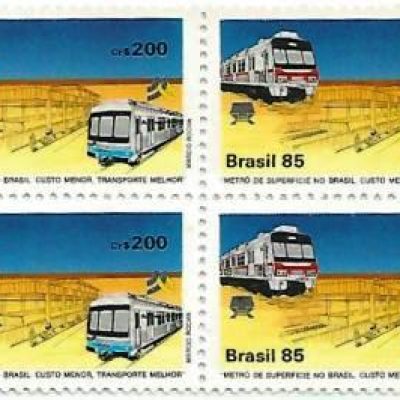 QC1440MINT - Metrô de Superfície no Brasil - Recife e Porto Alegre - 1985 - MINT