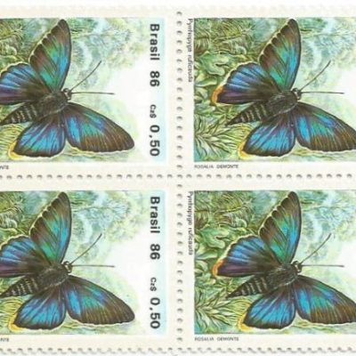 QC1512MINT - PRESERVAÇÃO DA FAUNA BRASILEIRA- BORBOLETAS - 1986 - MINT