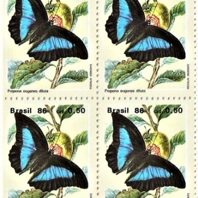 QC1514MINT - PRESERVAÇÃO DA FAUNA BRASILEIRA- BORBOLETAS - 1986 - MINT