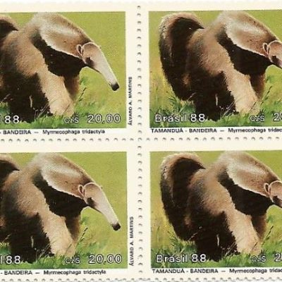 QC1591MINT - PRESERVAÇÃO DA FAUNA BRASILEIRA MAMIFEROS EM EXTINÇÃO - 1988 - MINT