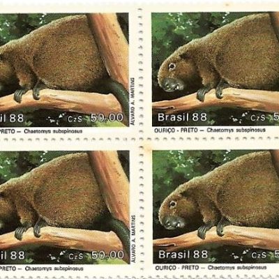 QC1592MINT - PRESERVAÇÃO DA FAUNA BRASILEIRA MAMIFEROS EM EXTINÇÃO - 1988 - MINT