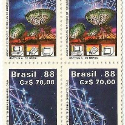 QC1617MINT - ANSAT 10 ESTAÇÕES TERRENAS DE COMUNICAÇÃO VIA SATÉLITE TELEBRÁS EMBRATEL - CPqD - 1988 - MINT