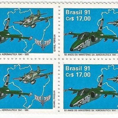 QC1721MINT - 50 ANOS DO MINISTÉRIO DA AERONÁUTICA - 1991 - MINT