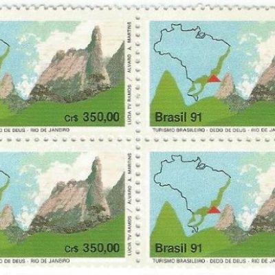 QC1743MINT - TURISMO BRASILEIRO PEDRA PINTADA/RORAIMA E DEDO DE DEUS - RIO DE JANEIRO - 1991 - MINT