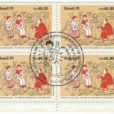 QC1745CBC - FESTIVAL DO FOLCLORE NA BAIXADA SANTISTA E 100 ANOS DO NASCIMENTO DE LEONARDO MOTA (1891-1948) - 1991 - CBC