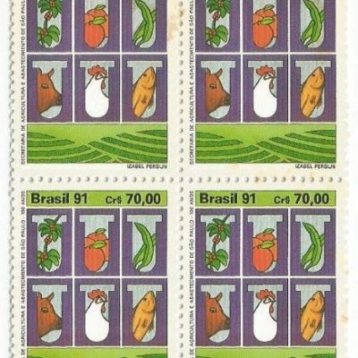 QC1762MINT - CENTENÁRIO DA SECRETARIA DE AGRICULTURA E ABASTECIMENTO DE SÃO PAULO - 1991 - MINT