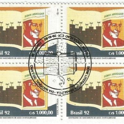 QC1822CBC - LITERATURA BRASILEIRA DIA DO LIVRO - CENTENÁRIO DO NASCIMENTO DE FRANCISCO ASSIS CHATEAUBRIAND BANDEIRA DE MELO, JORNALISTA (1892-1968) - 1992 - CBC