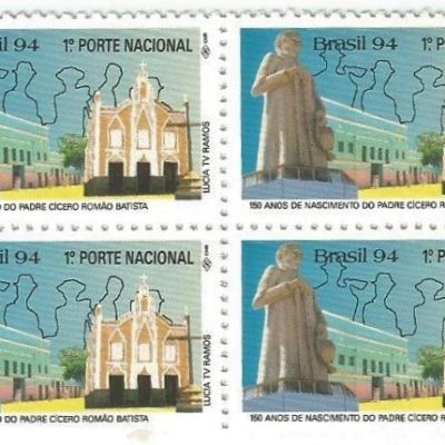 QC1887MINT - 150 ANOS DO NASCIMENTO DO PADRE CÍCERO ROMÃO BATISTA - CF - 1° PORTE NACIONAL - 1994 - MINT