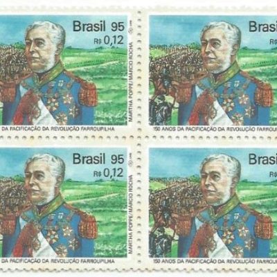 QC1934MINT - 150 ANOS DA PACIFICAÇÃO DA REVOLUÇÃO FARROUPILHA E 50 ANOS DA TOMADA DE MONTE CASTELO - 1995 - MINT
