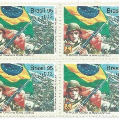 QC1935MINT - 150 ANOS DA PACIFICAÇÃO DA REVOLUÇÃO FARROUPILHA E 50 ANOS DA TOMADA DE MONTE CASTELO - 1995 - MINT