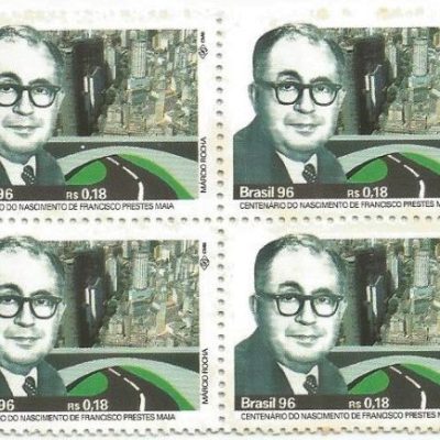 QC1986MINT - CENTENÁRIO DO NASCIMENTO DE FRANCISCO PRESTES MAIA - 1996 - MINT