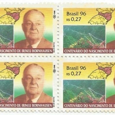 QC1987MINT - CENTENÁRIO DO NASCIMENTO DE IRINEU BORNHAUSEN - 1996 - MINT
