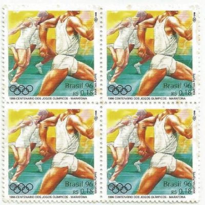 QC1996MINT - CENTENÁRIO DA 1ª OLIMPÍADA DA ERA MODERNA, ATENAS, 1896 E XXVI OLIMPÍADA, ATLANTA, 1996 - 1996 - MINT