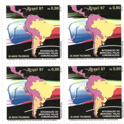 QC2046MINT - INTEGRAÇÃO DO MERCOSUL PELAS COMUNICAÇÕES 25 ANOS TELEBRÁS - 1997 - MINT